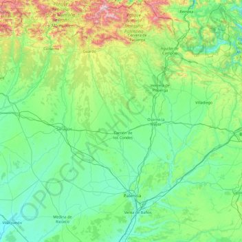 Palencia topographic map, elevation, terrain