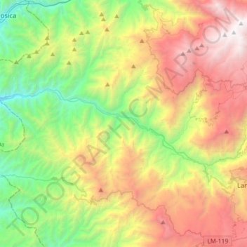 Antioquía topographic map, elevation, terrain