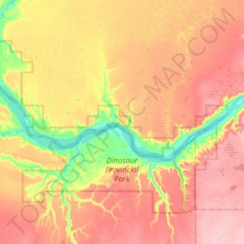 Dinosaur Provincial Park topographic map, elevation, terrain