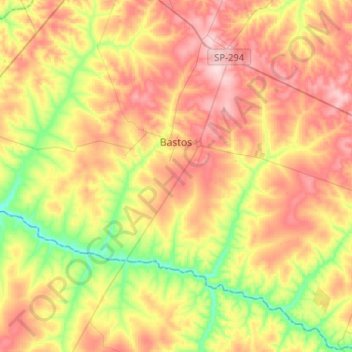 Bastos topographic map, elevation, terrain