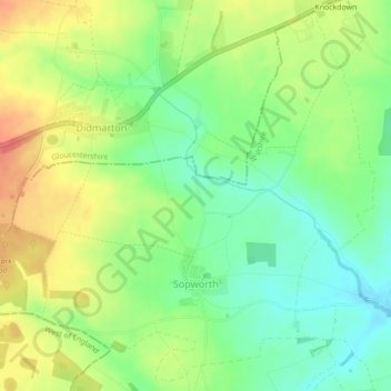 Sopworth topographic map, elevation, terrain
