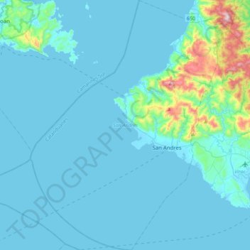 San Andres topographic map, elevation, terrain