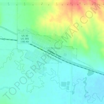 Lodgepole topographic map, elevation, terrain