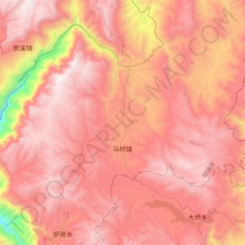 马树镇 topographic map, elevation, terrain