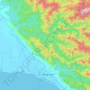 Kuala Batee topographic map, elevation, terrain