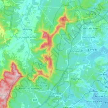 Sugarloaf State Conservation Area topographic map, elevation, terrain