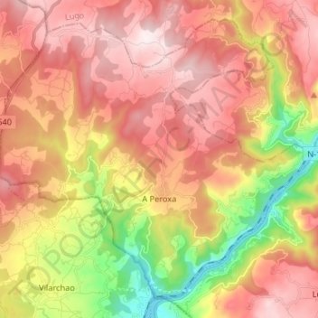 A Peroxa topographic map, elevation, terrain