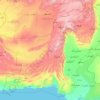 Baluchistán topographic map, elevation, terrain