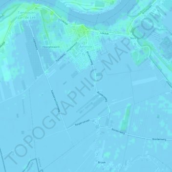 Ameide topographic map, elevation, terrain