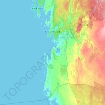 Kristinestad topographic map, elevation, terrain