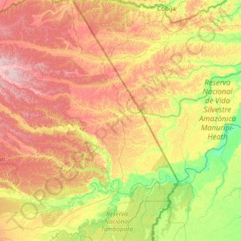 Las Piedras topographic map, elevation, terrain