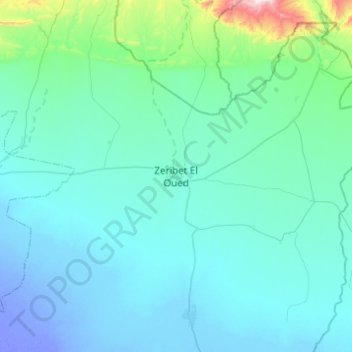 Zeribet El Oued topographic map, elevation, terrain