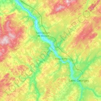 Beauce-Centre topographic map, elevation, terrain
