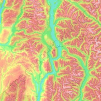 Area K (The Arrow Lakes) topographic map, elevation, terrain