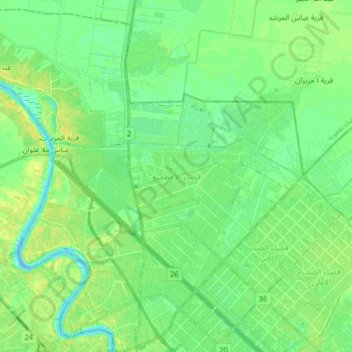 Al-Adhamiyah District topographic map, elevation, terrain
