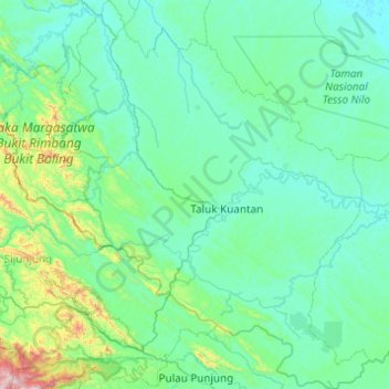 Kuantan Singingi topographic map, elevation, terrain