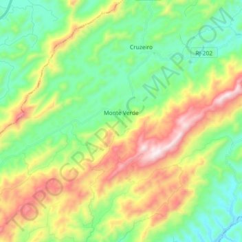 Monte Verde topographic map, elevation, terrain