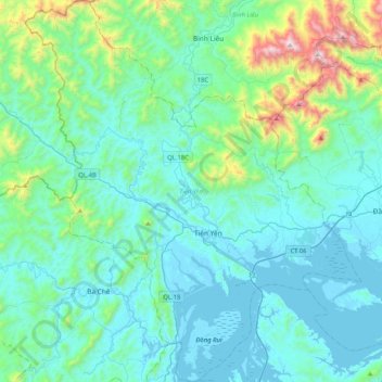 Tiên Yên topographic map, elevation, terrain