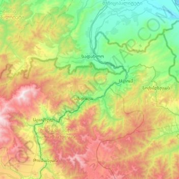 Debed topographic map, elevation, terrain