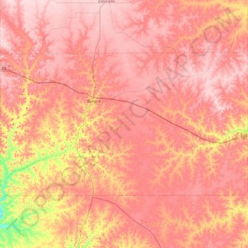 Sutton County topographic map, elevation, terrain
