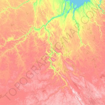 Caniapiscau topographic map, elevation, terrain