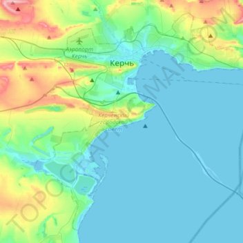 Керчь topographic map, elevation, terrain