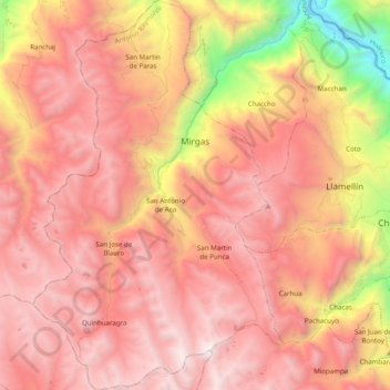 Mirgas topographic map, elevation, terrain