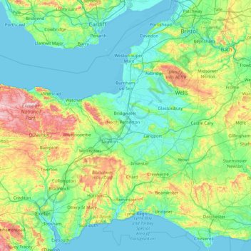 Somerset topographic map, elevation, terrain