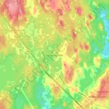 Upper Sackville topographic map, elevation, terrain