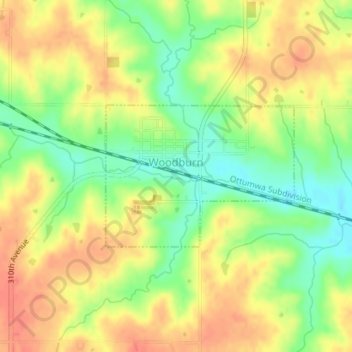 Woodburn topographic map, elevation, terrain