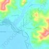 Coquille topographic map, elevation, terrain