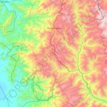 Huarmaca topographic map, elevation, terrain