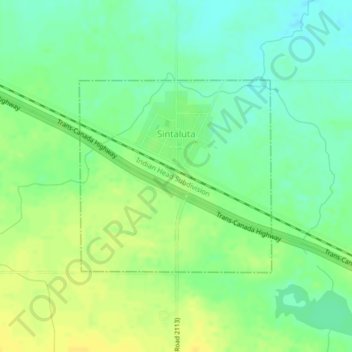 Sintaluta topographic map, elevation, terrain
