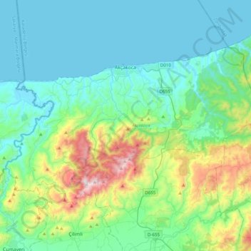 Akçakoca topographic map, elevation, terrain