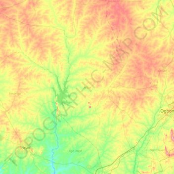 Atiba topographic map, elevation, terrain