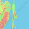 Sachalin topographic map, elevation, terrain