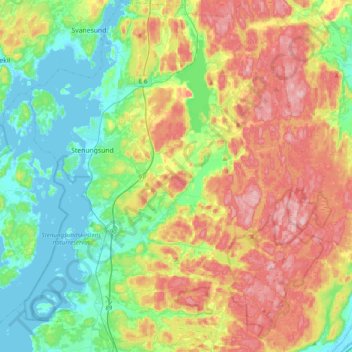 Stenungsunds kommun topographic map, elevation, terrain