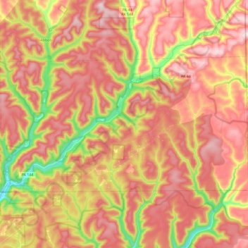 Stewardson Township topographic map, elevation, terrain