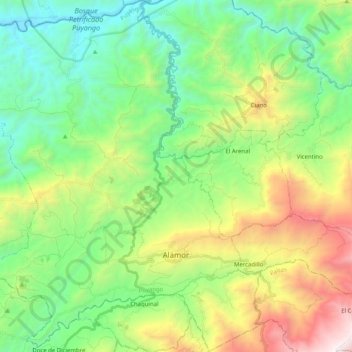 Alamor topographic map, elevation, terrain