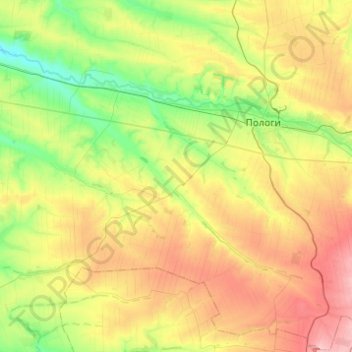 Пологовская городская община topographic map, elevation, terrain