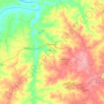 Wentworth topographic map, elevation, terrain