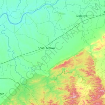 Seoni-Malwa Tahsil topographic map, elevation, terrain