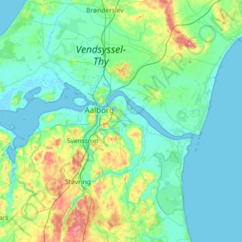 Aalborg Municipality topographic map, elevation, terrain