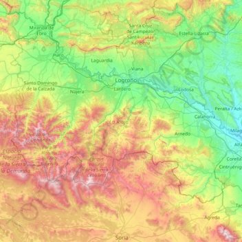 La Rioja topographic map, elevation, terrain