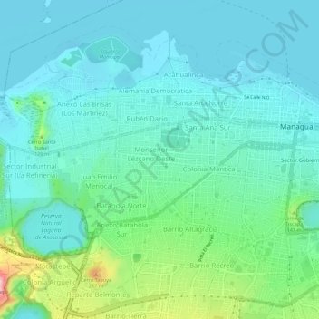 Distrito II topographic map, elevation, terrain