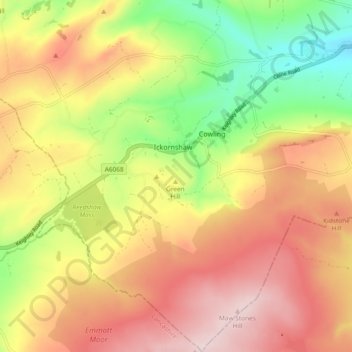 Cowling topographic map, elevation, terrain