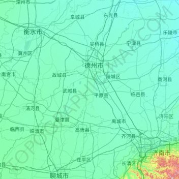 Dezhou City topographic map, elevation, terrain