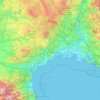 Languedoc-Rosellón topographic map, elevation, terrain