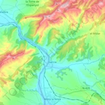 Garcia topographic map, elevation, terrain