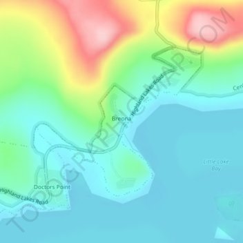 Breona topographic map, elevation, terrain